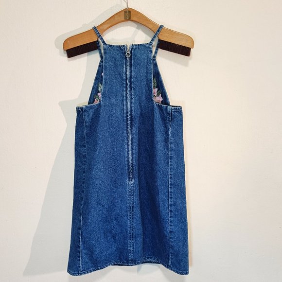 Topshop Denim Embroidered Lilly Mini Dress Size * - Picture 3 of 3
